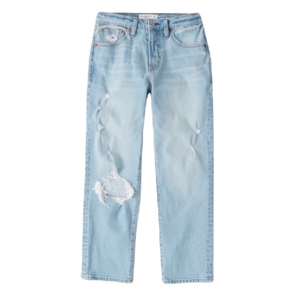 ABERCROMBIE • The Boyfriend Mid Rise Distressed Jeans 🌻
